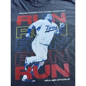 Vintage Minnesota Twins Studio Chubby People Can Run  Latortiga‎ T-shirt Large